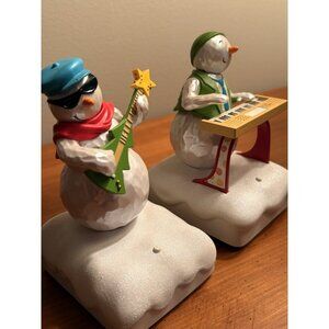 2 Hallmark 2010 Wireless Snowman Band Working Keyboard Ken Guitar Freddy